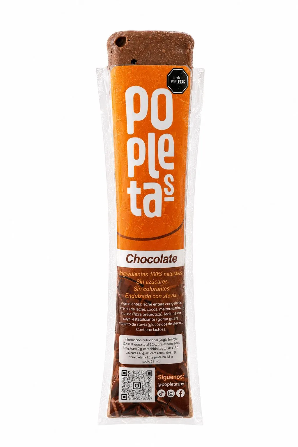 Paleta Popletas sabor Chocolate